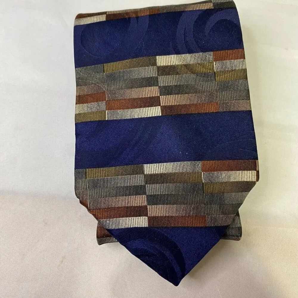 #6617 John Henry Multicolored Boxed Striped Mens Necktie, Tie
